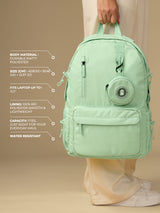 Unisex Green Polyester Backpack 18L