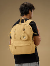Unisex Beige Polyester Backpack 18L