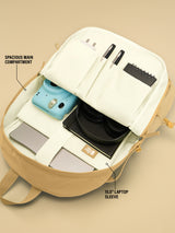 Unisex Beige Polyester Backpack 18L