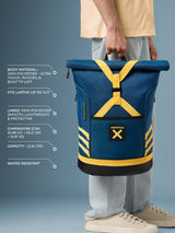 Unisex Blue Polyester Backpack 22.8L