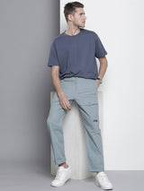 Men's Straight Fit Solid Mid Rise Trousers