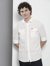 Men's Regular Fit Solid Full Sleeves Cutaway Collar Casual Shirt