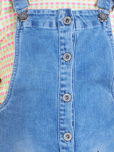 Girls Knee Length Casual Dungaree Set