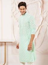 Men's Green Traditional Ethnic Full Sleeves Kurta