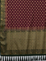 Women's Georgette Red Woven Design Designer Saree with Blouse Piece