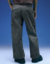 Men's Grey Casual Baggy Fit Solid Cargo