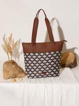 Women's Multicolor Vegan Leather Finish Tote Bag - 15.5L