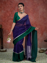 Women's Multicolor Silk Cotton Zari Saree