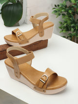 Women's Brown Casual Buckle Sandals