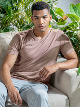 Men's Pink Casual Regular Fit Solid Half Sleeves Tshirt