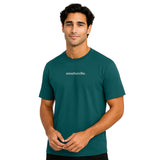 Men's Green Half Sleeves Graphic Printed Cotton Tshirt