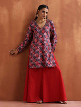 Women's Pink Festive Printed Kurta Set