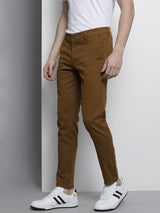 Men's Slim Fit Solid Mid Rise Chinos