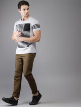 Men's Slim Fit Solid Mid Rise Chinos