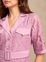 Women's Lilac Casual A-Line Dress