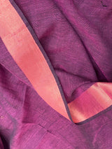 Women's Purple Pure Cotton Saree