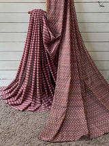 Women's Brown Mul Cotton Saree