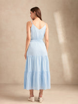 Women's Blue Casual A-Line Dress