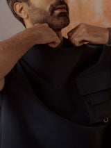 Men's Blue Casual Relaxed Fit Solid Half Sleeves Tshirt