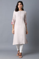 Women's Paisley Floral Print Rayon Straight Kurta