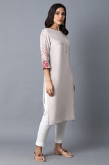 Women's Paisley Floral Print Rayon Straight Kurta