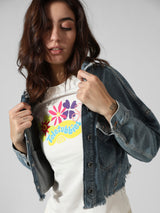 Women's Beige Knitted Casual Printed Regular Fit Half Sleeves Tshirt