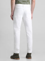 Men's White Casual Slim Fit Stretchable Jeans