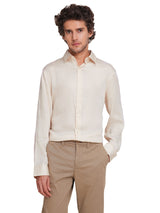 Men's White Casual Regular Fit Solid Full Sleeves Shirt