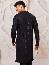Men's Black Traditional Ethnic Full Sleeves Kurta