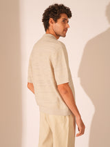 Men's Beige Casual Straight Fit Solid Trousers