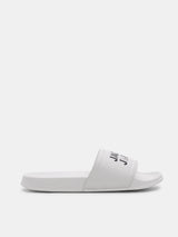 Men's White Casual Printed Slides