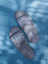 Men's Grey Casual Printed Slides