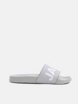 Men's Grey Casual Printed Slides