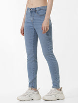 Women's Blue Woven Casual Solid Regular Fit Jeans