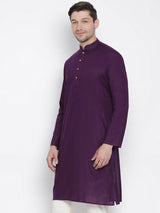 Men's Purple Traditional Ethnic Full Sleeves Kurta
