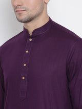 Men's Purple Traditional Ethnic Full Sleeves Kurta