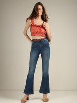 Women's Blue High Rise Bootcut Jeans