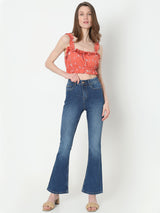 Women's Blue High Rise Bootcut Jeans