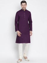 Men's Purple Traditional Ethnic Full Sleeves Kurta