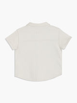 Boys Grey Cotton Half Sleeve Shirt