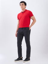 Men's Black Casual Straight Fit Jeans