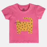 Girls Pink Casual Regular Fit Printed Top