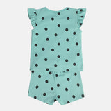 Girls Green Casual Regular Fit Printed Onesie
