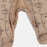 Boys Beige Casual Regular Fit Printed Sleep Suit