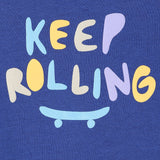 Boys Blue Casual Regular Fit Printed Half Sleeves Tshirt