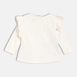 Girls White Casual Regular Fit Printed Top