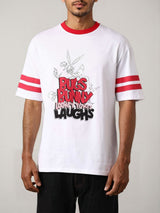 Men's White Casual Oversized Fit Printed Half Sleeves Tshirt