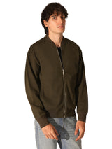 Men's Green Casual Regular Fit Solid Full Sleeves Jacket