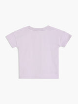 Girls Purple Cotton Half Sleeve Knit Top