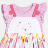 Girls Multicolor Casual Regular Fit Printed Sleeveless Dress